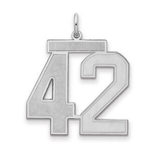 Sterling Silver, Jersey Collection, Large Number 42 Pendant